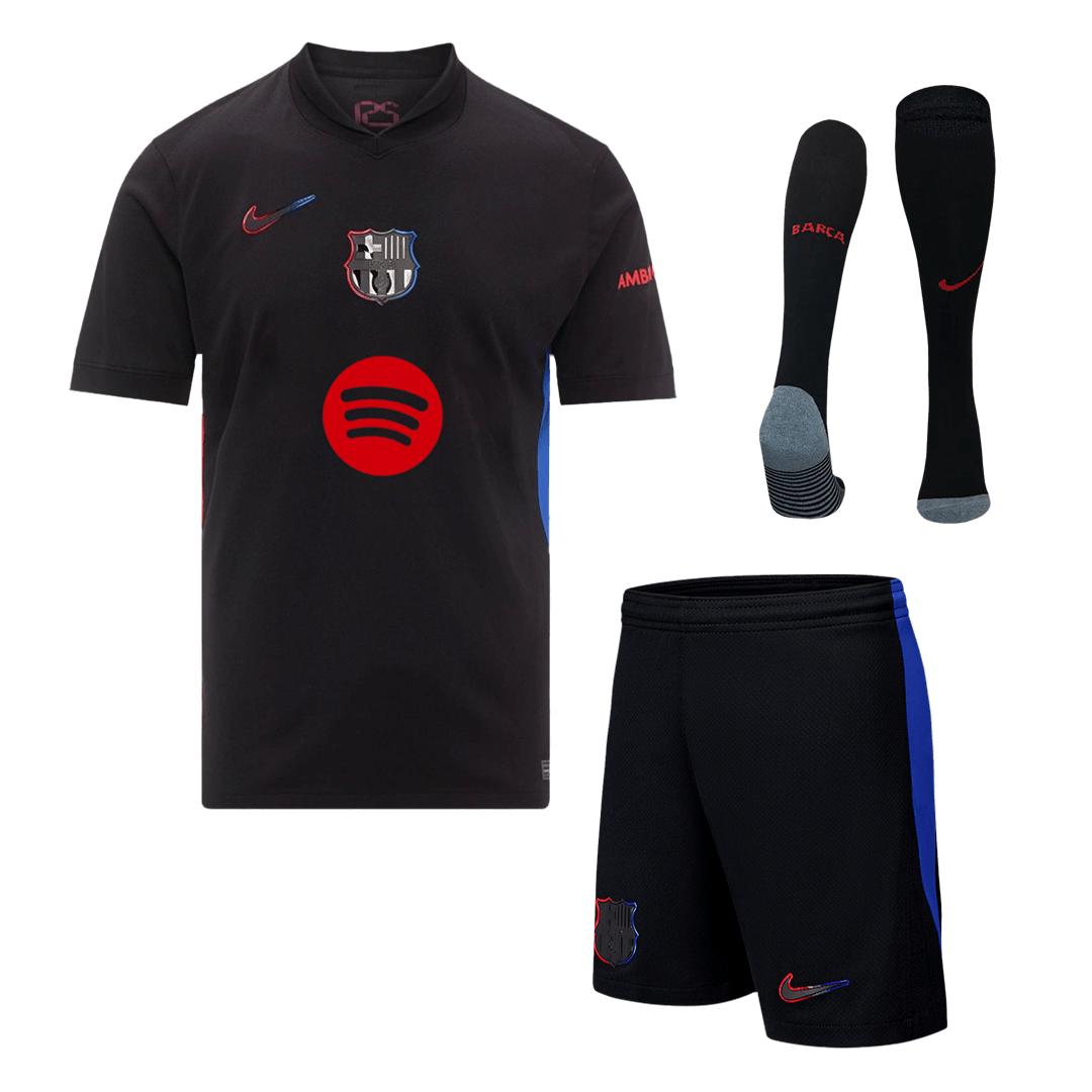 [Super Replica] Barcelona Away Spotify Logo Without Text Full Kit(Jersey+Shorts+Socks) 2024/25