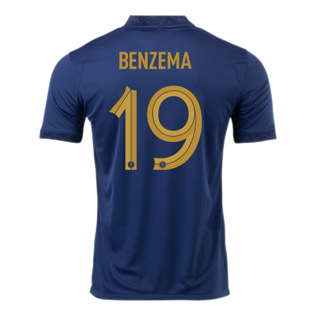 France BENZEMA #19 Jersey Home Replica World Cup 2022