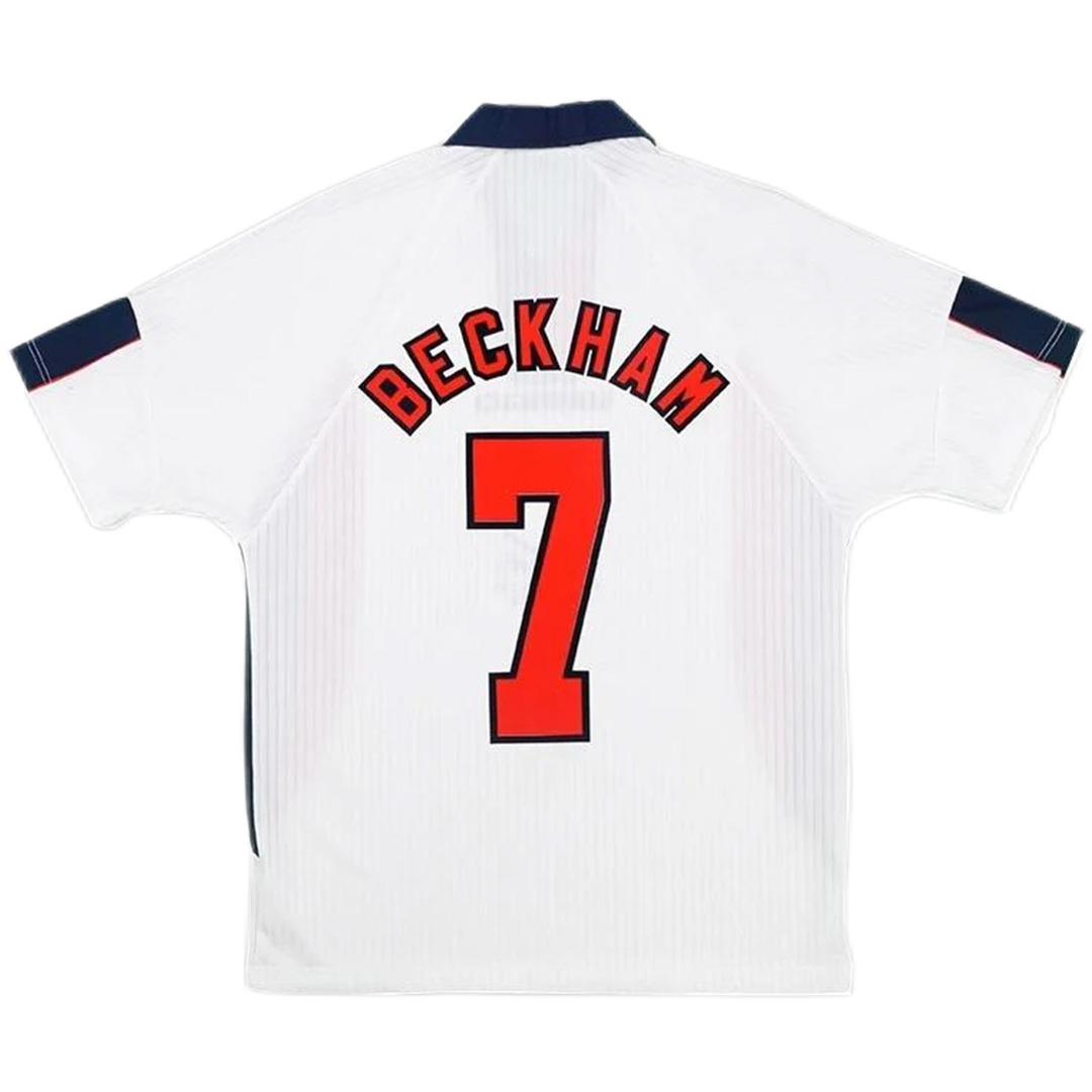Beckham #7 Retro England Home Jersey World Cup 1998
