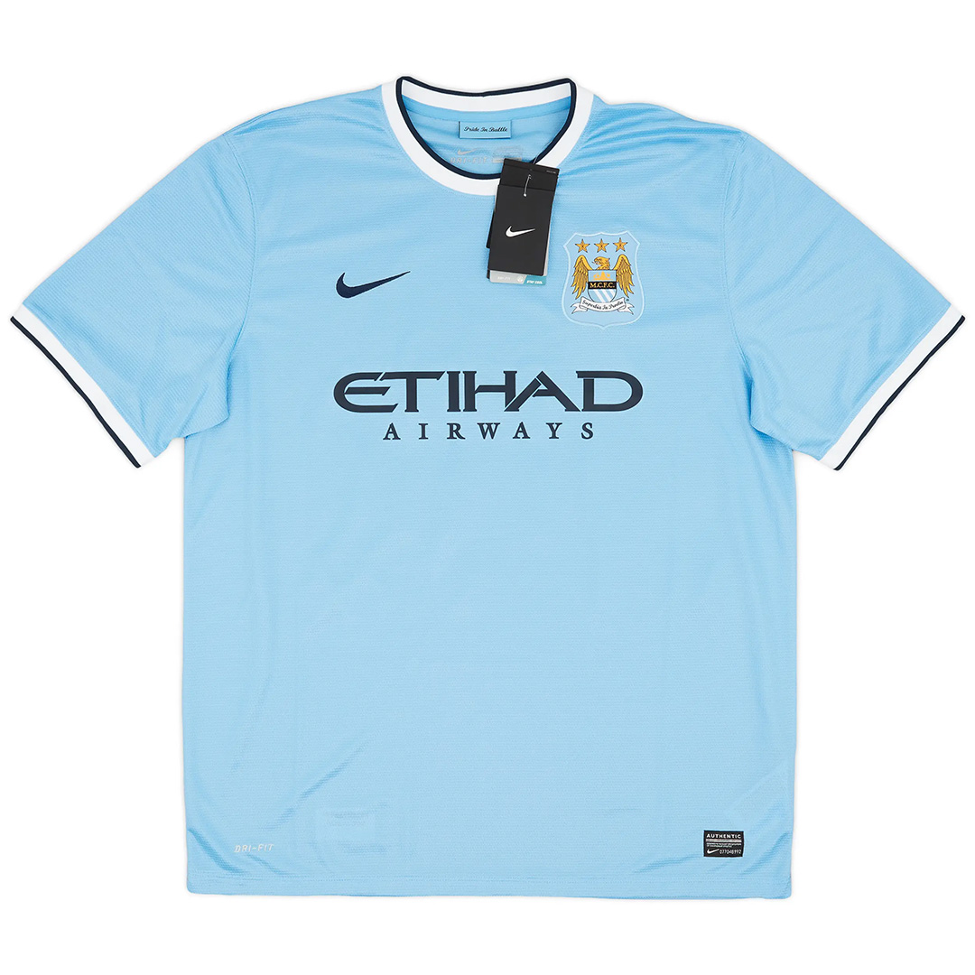 KUN AGÜERO #16 Retro Manchester City Home Jersey 2013/14