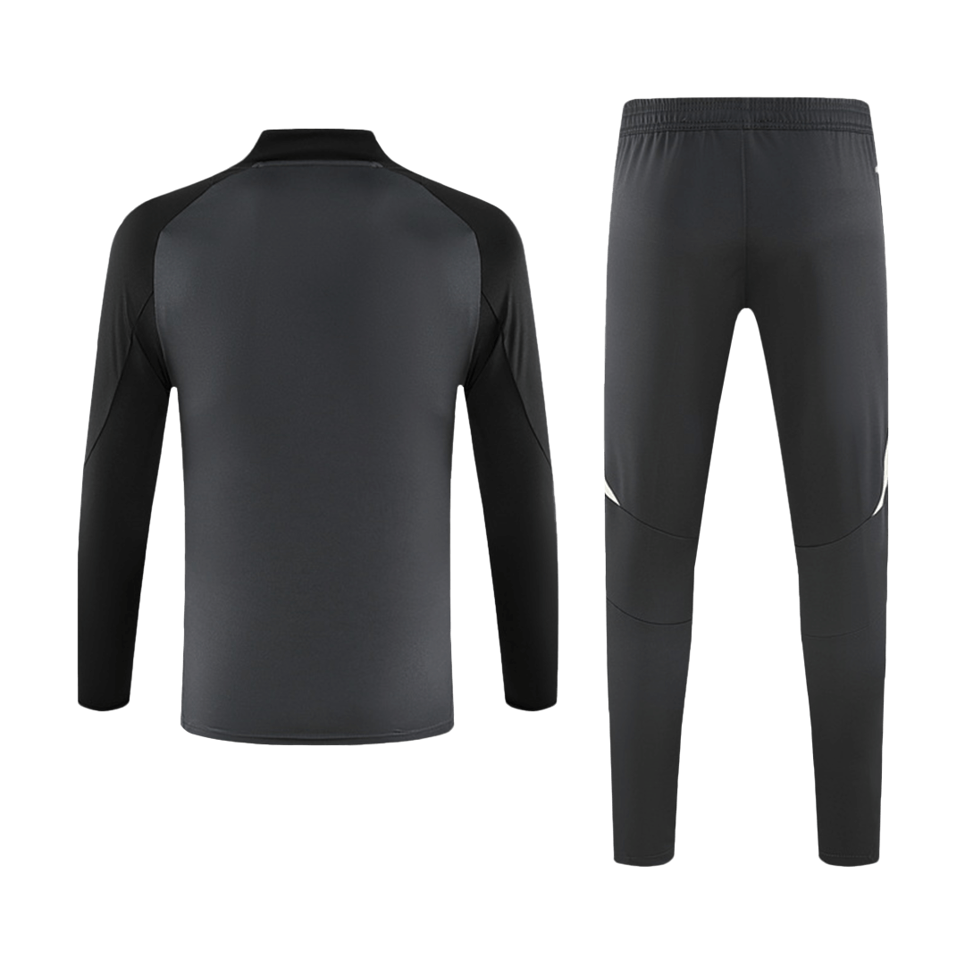 Kids Manchester United 1/2 Zipper Sweat Kit(Top+Pants) Black 2024/25