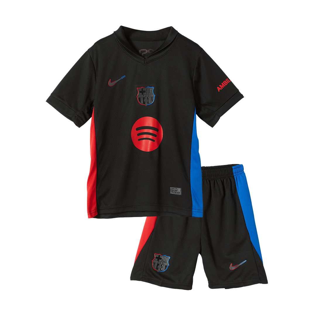 Kids Barcelona Away Spotify Logo Without Text Kit Jersey+Shorts 2024/25