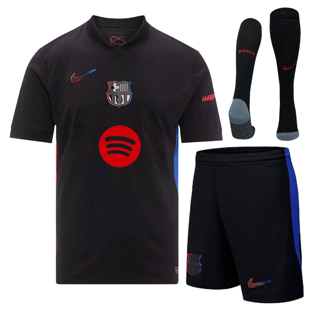 [Super Replica] Barcelona Away Spotify Logo Without Text Full Kit(Jersey+Shorts+Socks) 2024/25