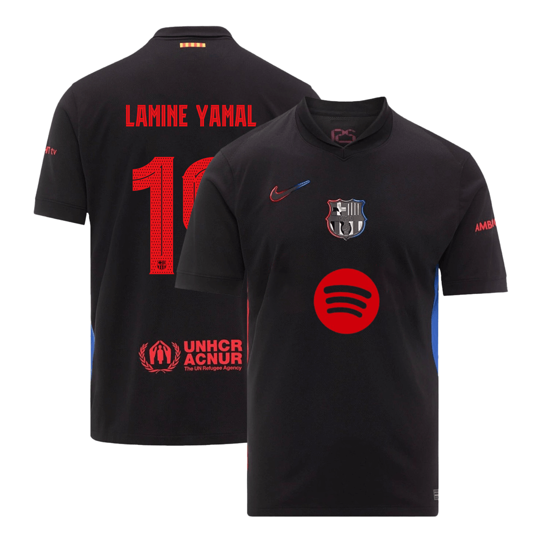 LAMINE YAMAL #19 Barcelona Away Spotify Logo Without Text Jersey 2024/25 - UCL Font