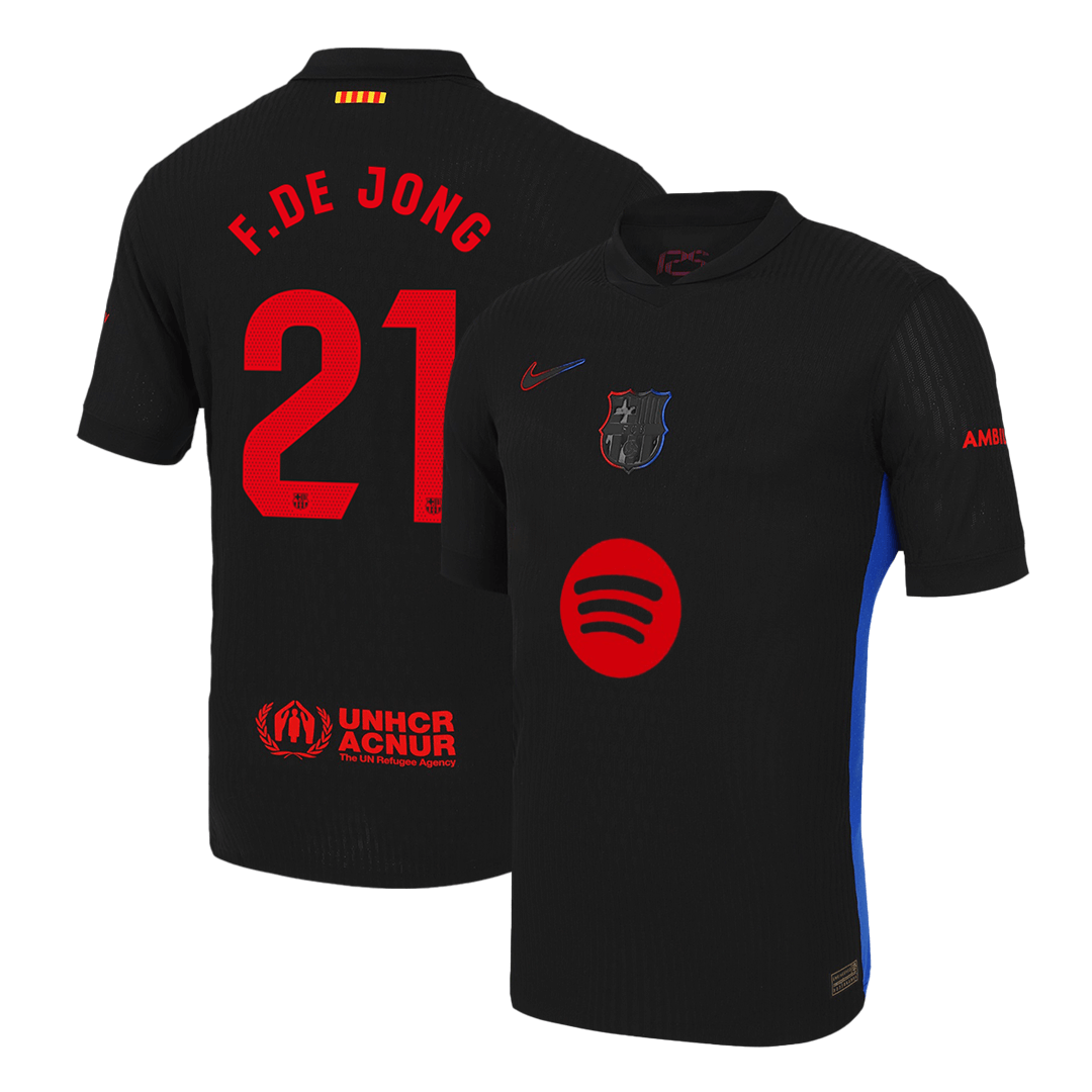 F.DE JONG #21 Barcelona Away Spotify Logo Without Text Match Jersey 2024/25