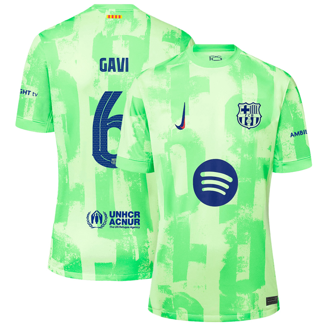GAVI #6 Barcelona Third Spotify Logo Without Text Jersey 2024/25 - UCL Font