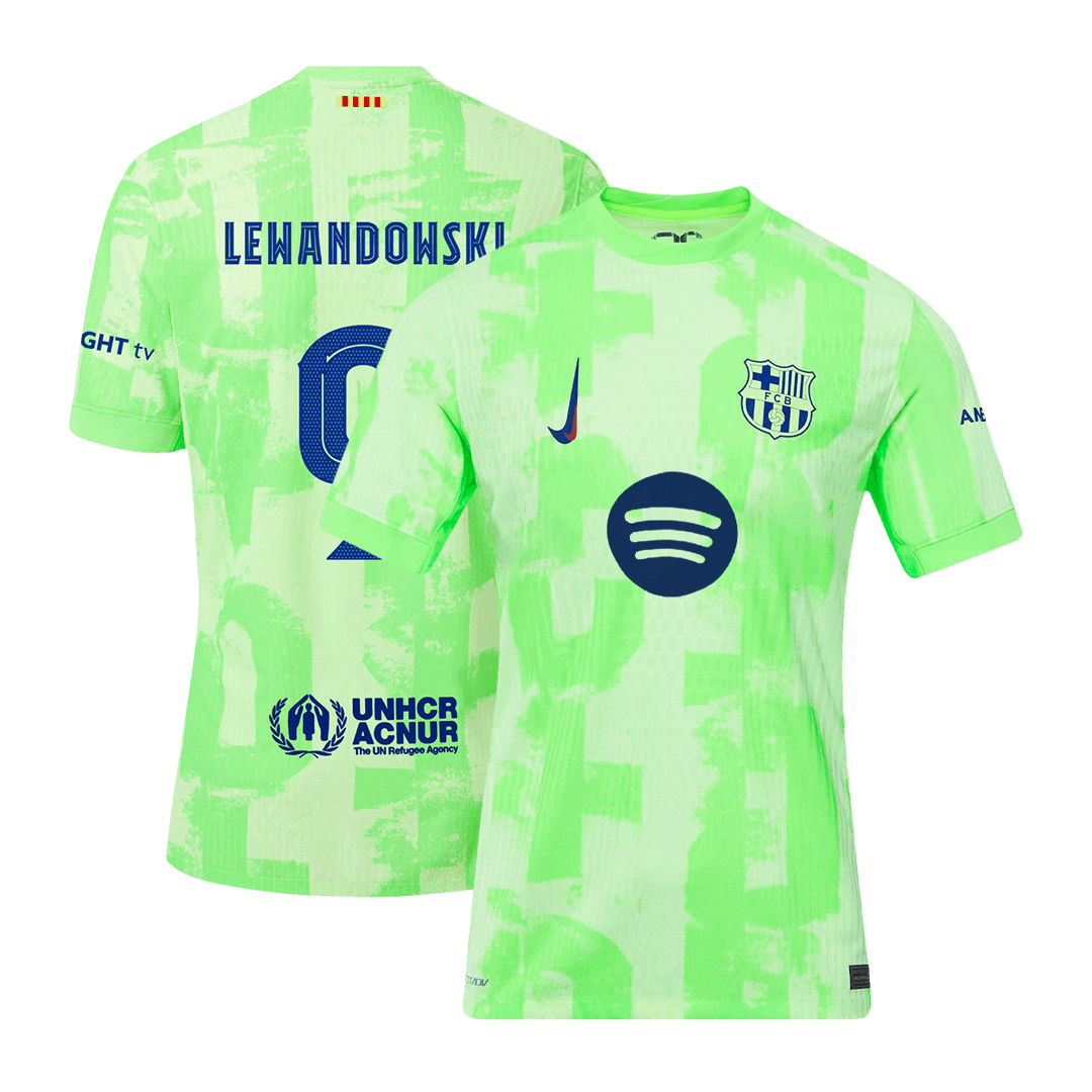 LEWANDOWSKI #9 Barcelona Third Spotify Logo Without Text Match Jersey 2024/25 - UCL Font
