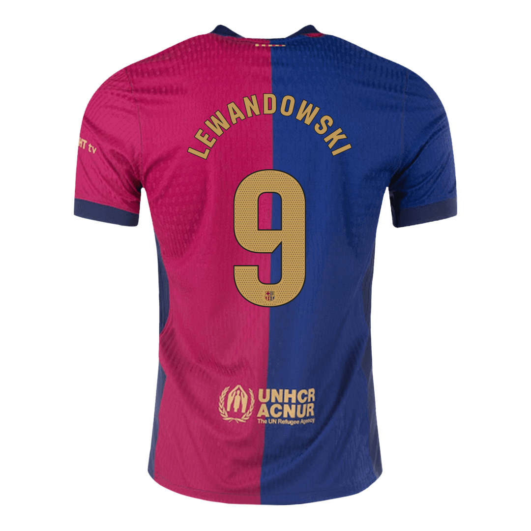 LEWANDOWSKI #9 Barcelona Home Spotify Logo Without Text Match Jersey 2024/25