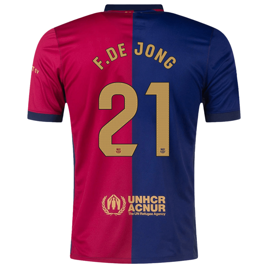 [Super Replica] F.DE JONG #21 Barcelona Home Spotify Logo Without Text Jersey 2024/25