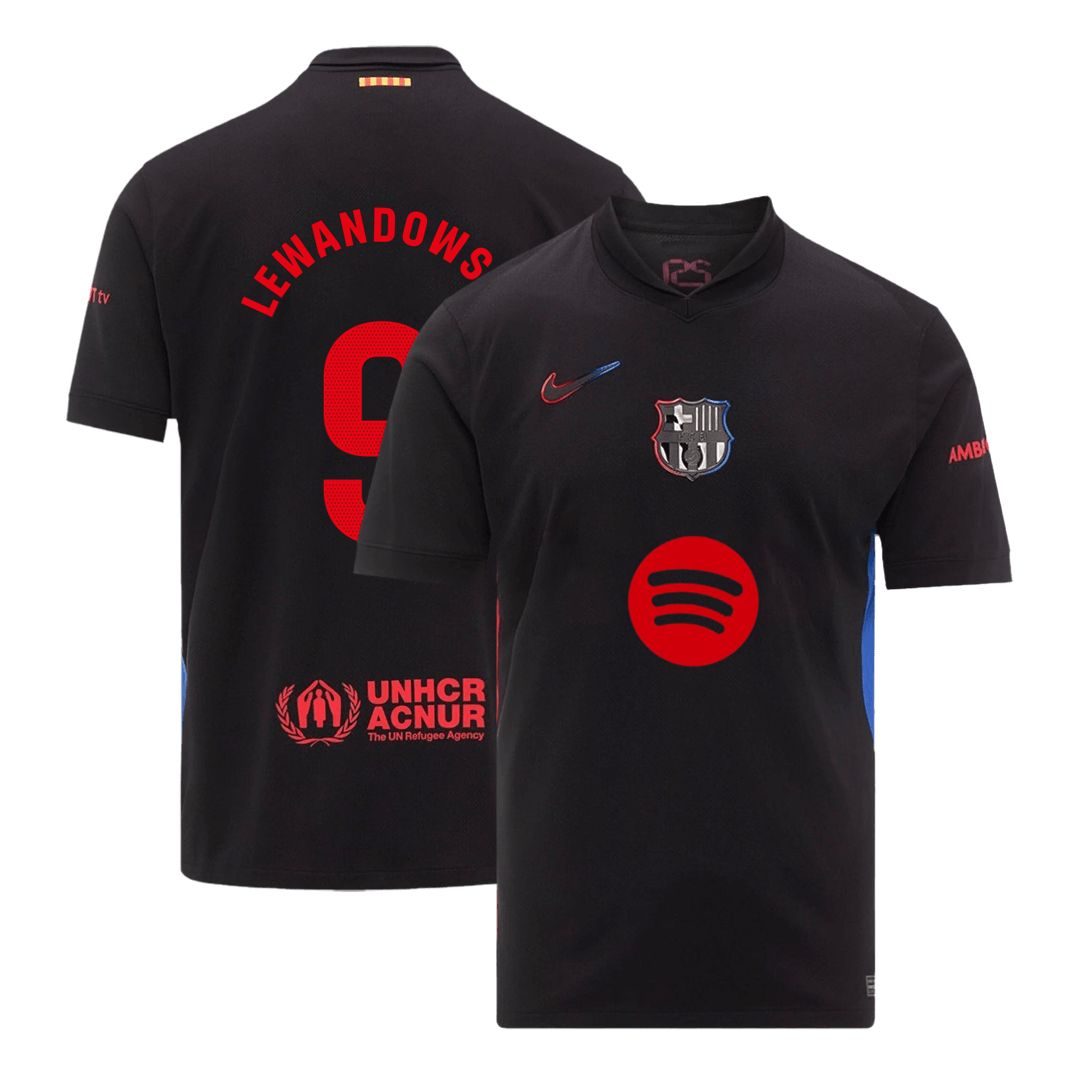 LEWANDOWSKI #9 Barcelona Away Spotify Logo Without Text Jersey 2024/25 - [Super Replica]