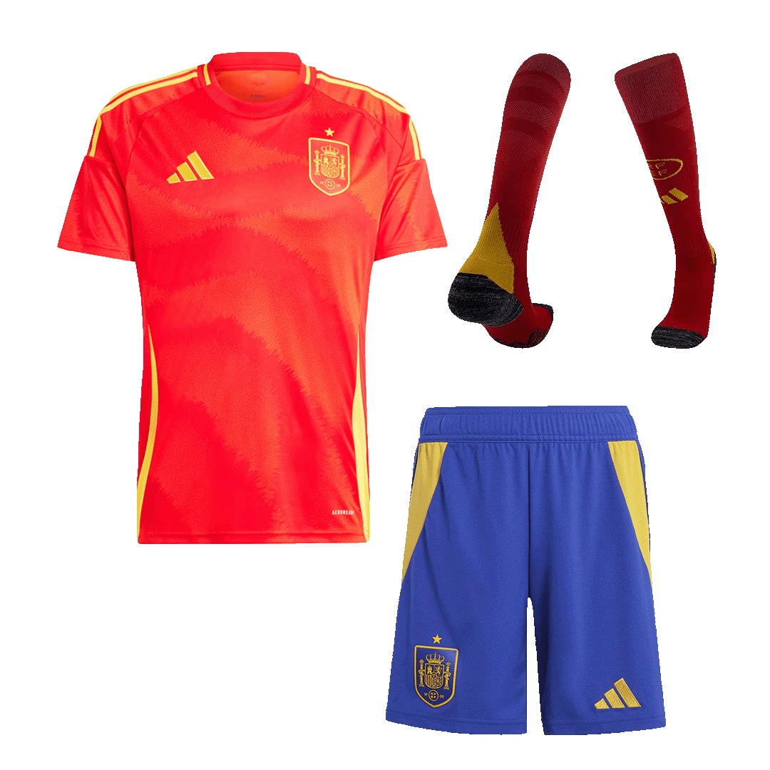 [Super Replica] Spain Home Full Kit(Jersey+Shorts+Socks) Euro 2024