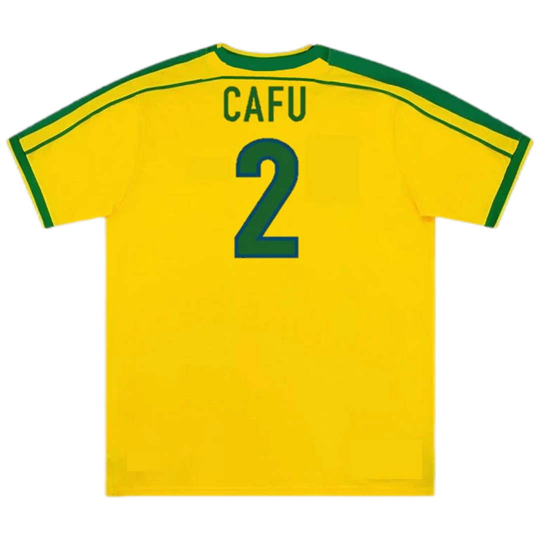 Brazil CAFU #2 Retro Jersey Home World Cup 1998