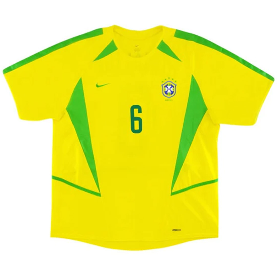 Brazil R.CARLOS #6 Retro Jersey Home World Cup 2002