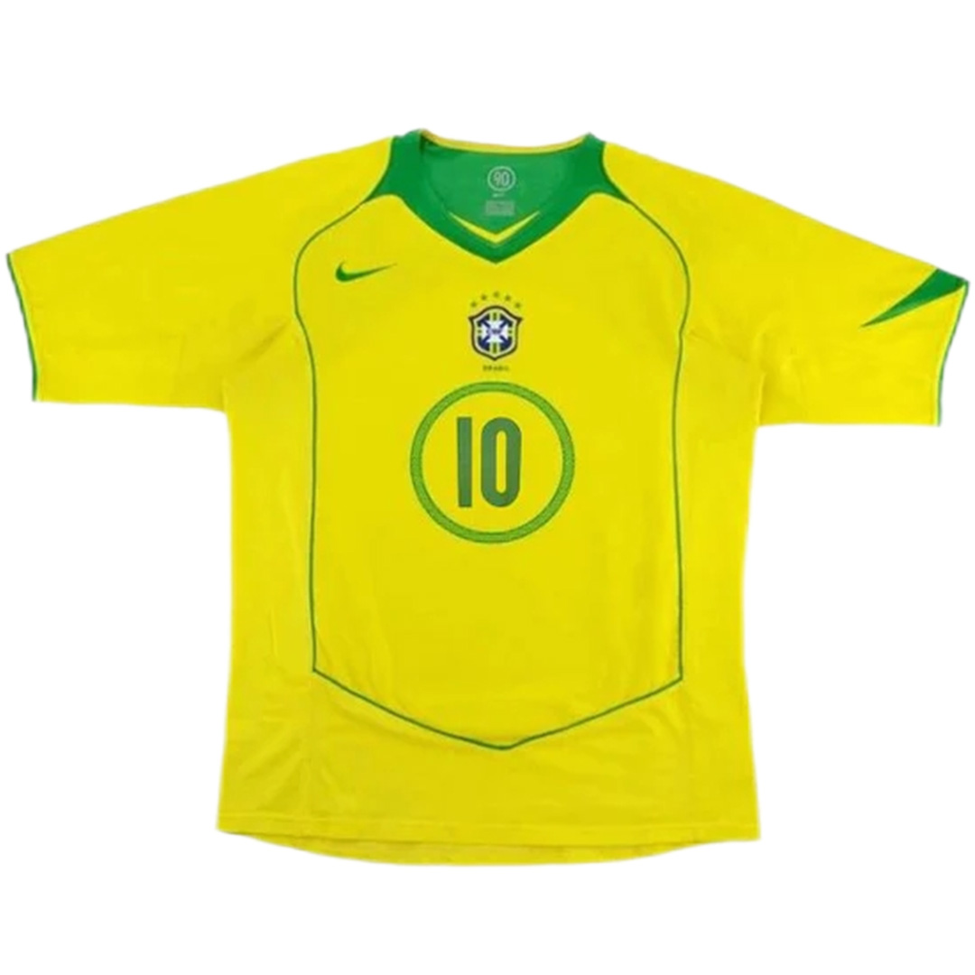 Ronaldinho #10 Retro Brazil Home Jersey 2004