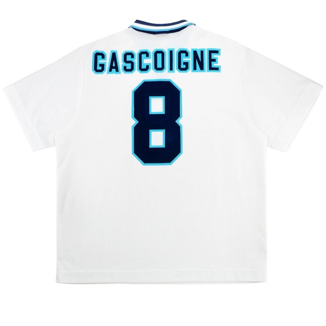GASCOIGNE #8 England Retro Jersey Home Euro Cup 1996